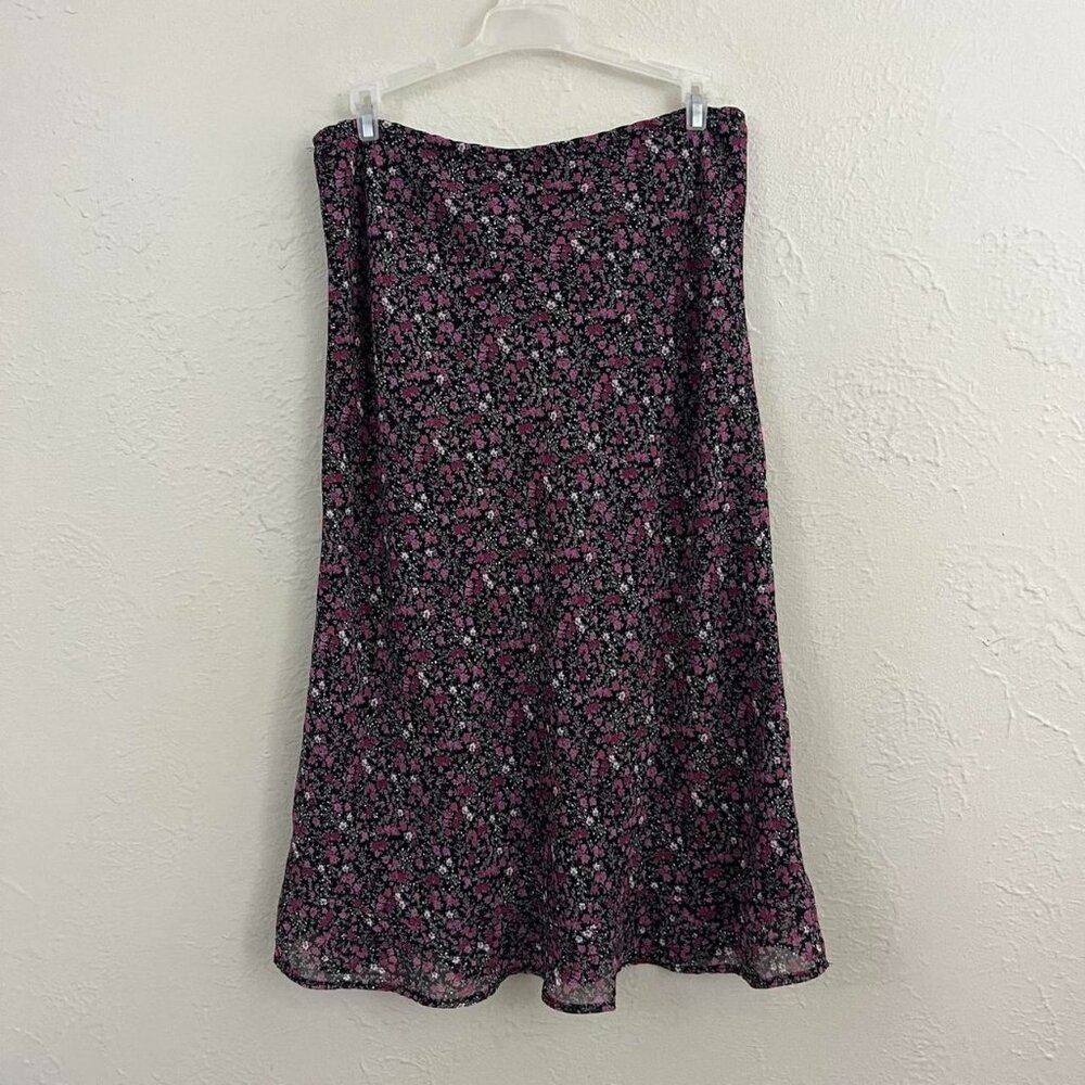 vintage 90s floral preppy girly whimsygoth midi skirt - Picture 4 of 7
